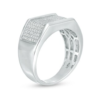 Previously Owned - Men's 0.40 CT. T.W. Diamond Multi-Row Ring in Sterling Silver|Peoples Jewellers