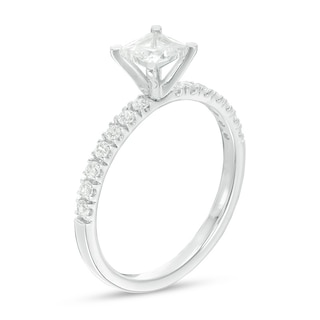 Previously Owned - 0.70 CT. T.W. Princess-Cut Diamond Engagement Ring in 14K White Gold (I/I2)|Peoples Jewellers