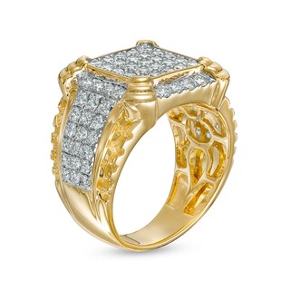 Previously Owned - Men's 2.23 CT. T.W. Diamond Cushion-Top Prong Ring in 10K Gold|Peoples Jewellers
