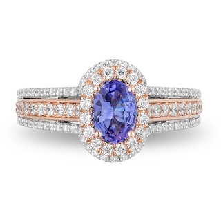 Previously Owned - Enchanted Disney Ariel Tanzanite and 0.69 CT. T.W. Diamond Engagement Ring in 14K Two-Tone Gold|Peoples Jewellers