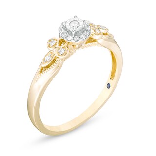 Previously Owned - Cherished Promise Collection™ 0.10 CT. T.W. Diamond Tri-Sides Promise Ring in 10K Gold|Peoples Jewellers