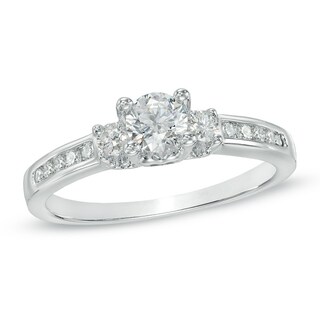 Previously Owned - 0.75 CT. T.W. Diamond Past Present Future® Engagement Ring in 14K White Gold|Peoples Jewellers