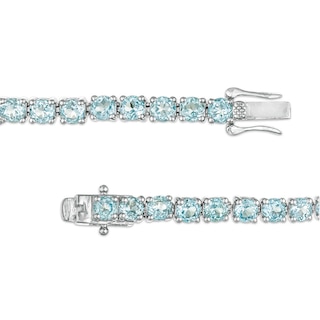 Previously Owned - 4.0mm Blue Topaz Tennis Bracelet in Sterling Silver|Peoples Jewellers