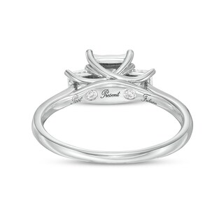 Previously Owned - 0.50 CT. T.W. Princess-Cut Diamond Past Present Future® Engagement Ring in 10K White Gold|Peoples Jewellers