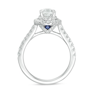 Previously Owned Vera Wang Love Collection 1.58 CT. T.W. Oval Diamond Frame Engagement Ring in 14K White Gold (I/SI2)|Peoples Jewellers