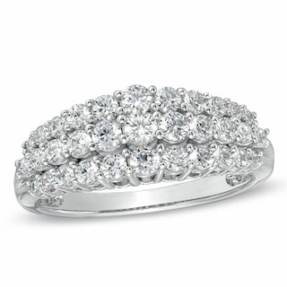 Previously Owned - 1.00 CT. T.W. Diamond Triple Row Anniversary Ring in 10K White Gold|Peoples Jewellers