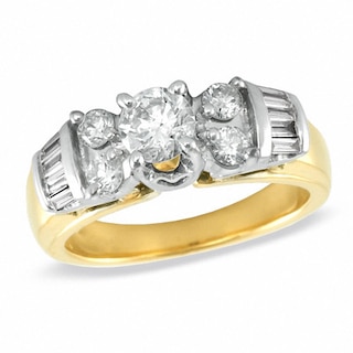 Previously Owned - 1.29 CT. T.W. Diamond Past Present Future Ring in 14K Gold|Peoples Jewellers