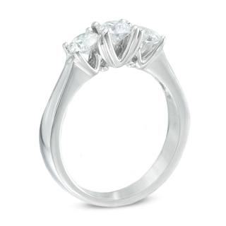 Previously Owned - 1.00 CT. T.W.  Diamond Three Stone Engagement Ring in 18K White Gold (I/SI2)|Peoples Jewellers