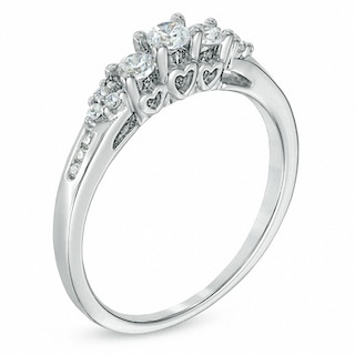 Previously Owned - 0.33 CT. T.W. Diamond Past Present Future® Ring in 14K White Gold|Peoples Jewellers