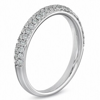 Previously Owned - Vera Wang Love Collection 0.37 CT. T.W. Diamond Two Row Band in 14K White Gold|Peoples Jewellers