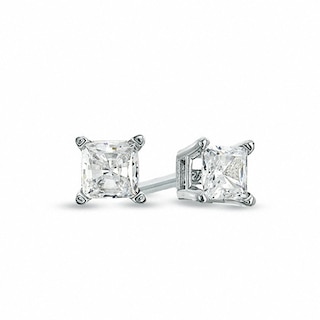 Previously Owned - Celebration  Grand™ 0.50 CT. T.W. Princess-Cut Diamond Solitaire Earrings in 14K White Gold|Peoples Jewellers