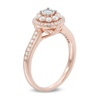 Previously Owned - 0.45 CT. T.W. Diamond Double Frame Engagement Ring in 10K Rose Gold|Peoples Jewellers