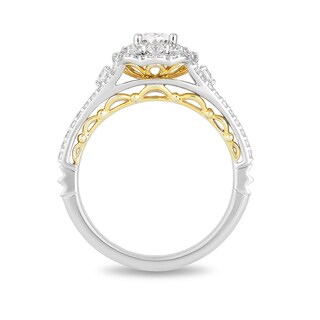 Previously Owned - Enchanted Disney Belle 1.23 CT. T.W. Oval Diamond Double Frame Engagement Ring in 14K Two-Tone Gold|Peoples Jewellers