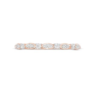 Previously Owned - 0.10 CT. T.W. Diamond Alternating Marquise Wedding Band in 10K Rose Gold|Peoples Jewellers