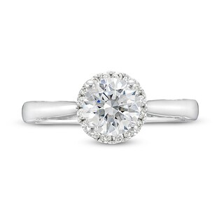 Previously Owned - 1.38 CT. T.W. Lab-Created Diamond Frame Engagement Ring in 14K White Gold (F/SI2)|Peoples Jewellers