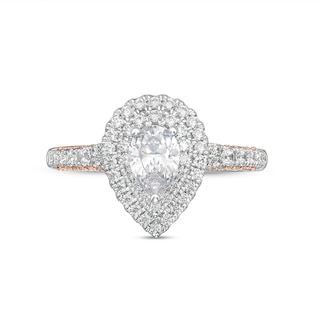 Previously Owned - 1.37 CT. T.W. Pear-Shaped Diamond Frame Engagement Ring in 14K White Gold|Peoples Jewellers