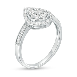Previously Owned - 0.50 CT. T.W. Pear-Shaped Multi-Diamond Frame Ring in 10K White Gold|Peoples Jewellers