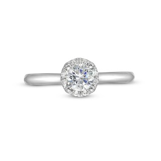 Previously Owned - 0.62 CT. T.W. Lab-Created Diamond Frame Engagement Ring in 14K White Gold (F/SI2)|Peoples Jewellers