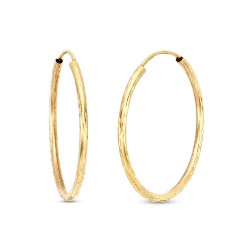 Continuous 20.0mm Hoop Earrings in 14K Gold|Peoples Jewellers