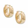 14K Gold 18mm Faceted Hoop Earrings