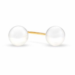 5.0-5.5mm Akoya Cultured Pearl Stud Earrings in 14K Gold