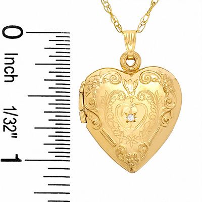 Diamond Accent Heart Locket in 10K Gold