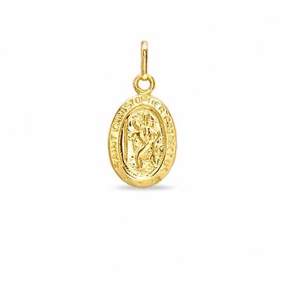 10K Gold Oval St. Christopher Medal Charm