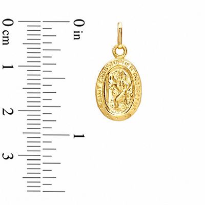 10K Gold Oval St. Christopher Medal Charm