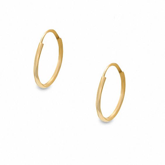 14K Gold 13mm Light Hoop Earrings | Peoples Jewellers