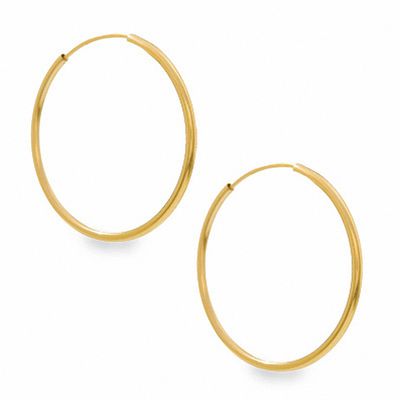 14K Gold 21mm Light Hoop Earrings