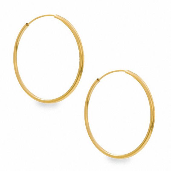 14K Gold 21mm Light Hoop Earrings