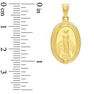 10K Gold Oval Miraculous Medal Charm