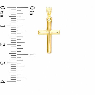 10K Gold Plain Bright Cross Charm