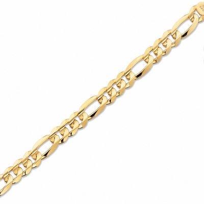 Men's Concave Figaro Link Bracelet in 10K Gold - 8.5"