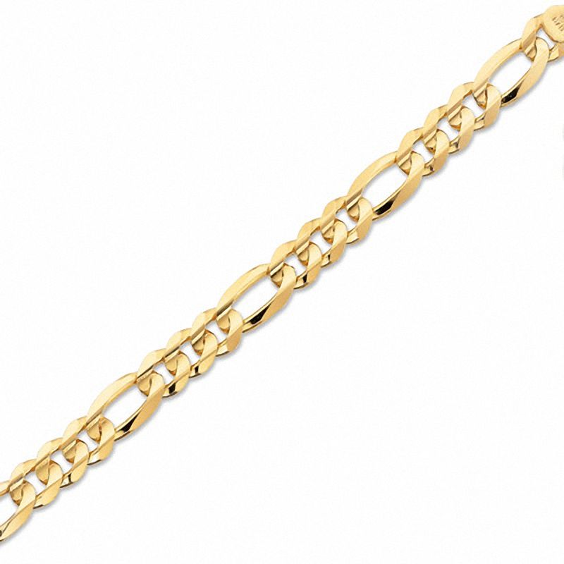 Men's Concave Figaro Link Bracelet in 10K Gold - 8.5"