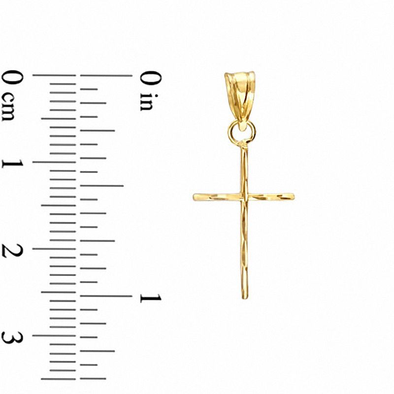 10K Gold Small Thin Cross Charm|Peoples Jewellers