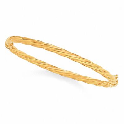 14K Gold Twisted Bangle Bracelet