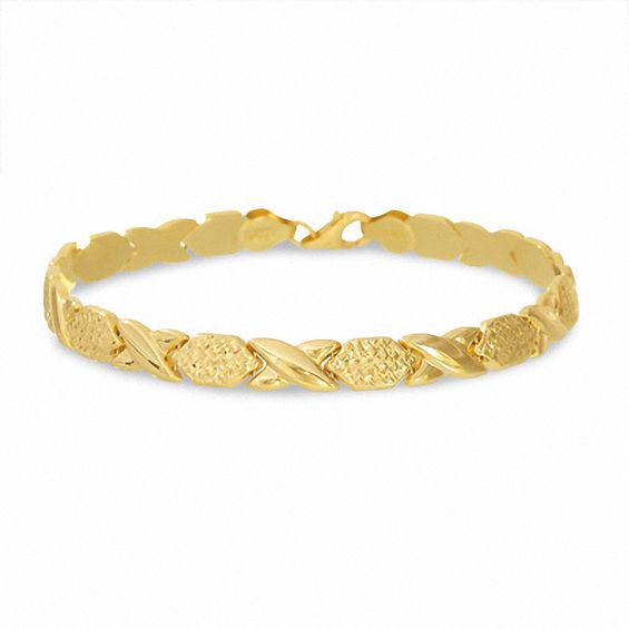 Hugs and Kisses Stampato Bracelet in 10K Gold