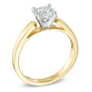 1.00 CT. Diamond Solitaire Crown Royal Engagement Ring in 14K Gold (J ...