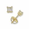 Thumbnail Image 0 of 0.45 CT. T.W. Square-Cut Diamond Solitaire Stud Earrings in 14K Gold