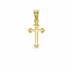 10K Gold Fancy Edge Cross Charm