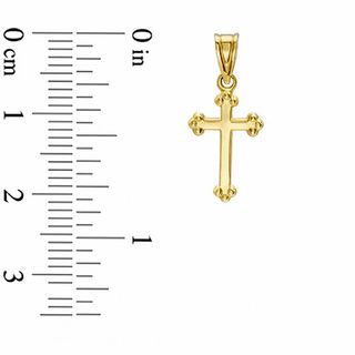 10K Gold Fancy Edge Cross Charm