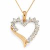 1.00 CT. T.W. Diamond Shadow Heart Pendant in 10K Gold