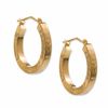 2.5mm Diamond-Cut Square Hoop Earrings in 14K Gold