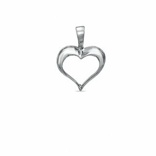 10K White Gold Open Heart Charm