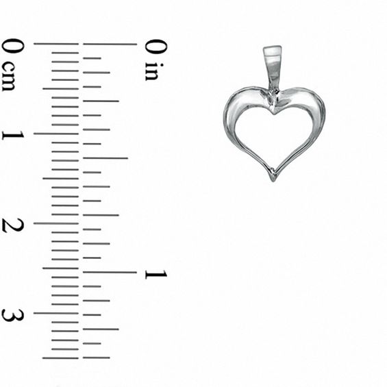 10K White Gold Open Heart Charm