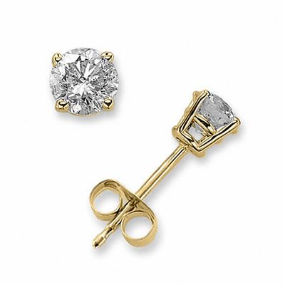 0.60 CT. T.W. Diamond Solitaire Stud Earrings in 14K Gold