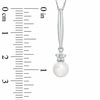 Thumbnail Image 1 of 6.5-7.0mm Freshwater Cultured Pearl and Diamond Accent Stick Pendant in 10K White Gold