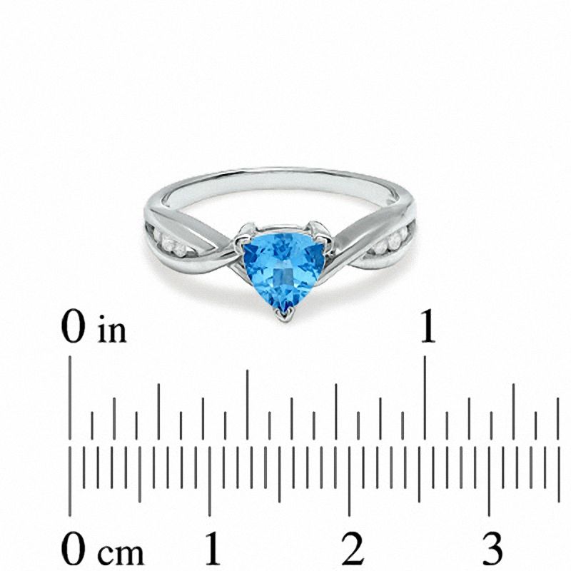 Main Image 3 of Aquamarine and Diamond Ring in 10K White Gold