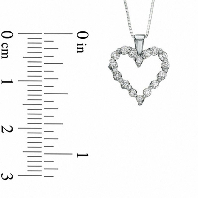 0.25 CT. T.W. Diamond Heart Pendant in 10K White Gold